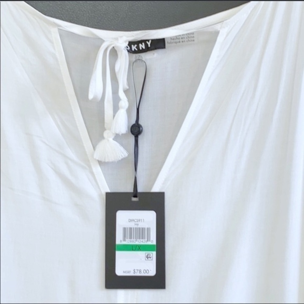 Dkny Women's swim Cover-up White L/XL - Picture 6 of 7